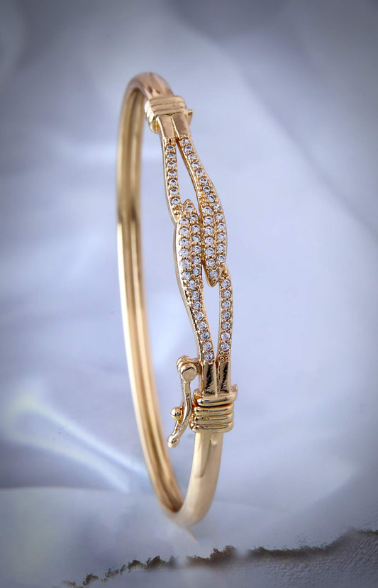 Forever Elegant: Classic Diamond Anti-Tarnish Kada from Khushy Jewellery