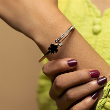 Radiate Elegance: Multi Diamond Flower Stone Kada by Khushy Jewellery