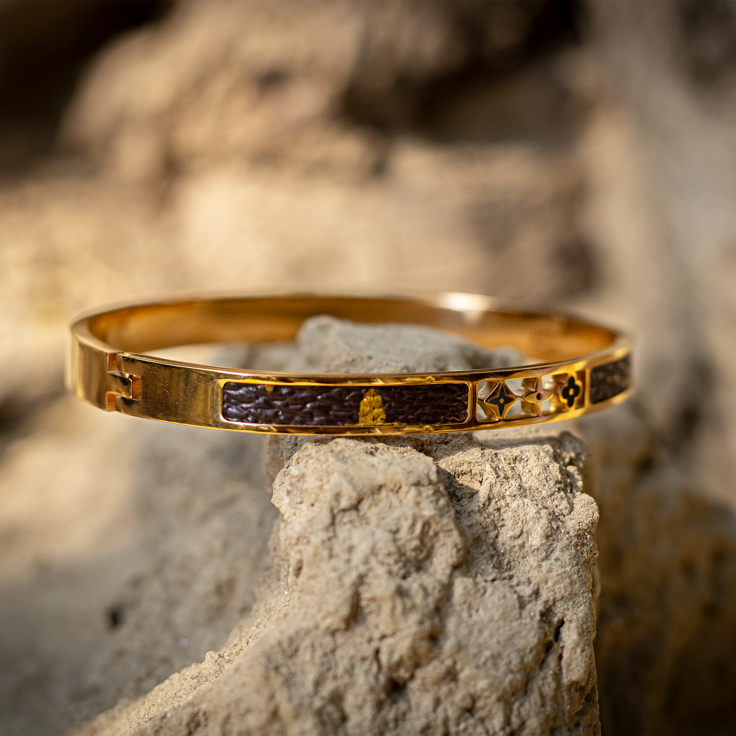 Khushy Jewellery Presents: Classy LV Golden Kada for Timeless Style