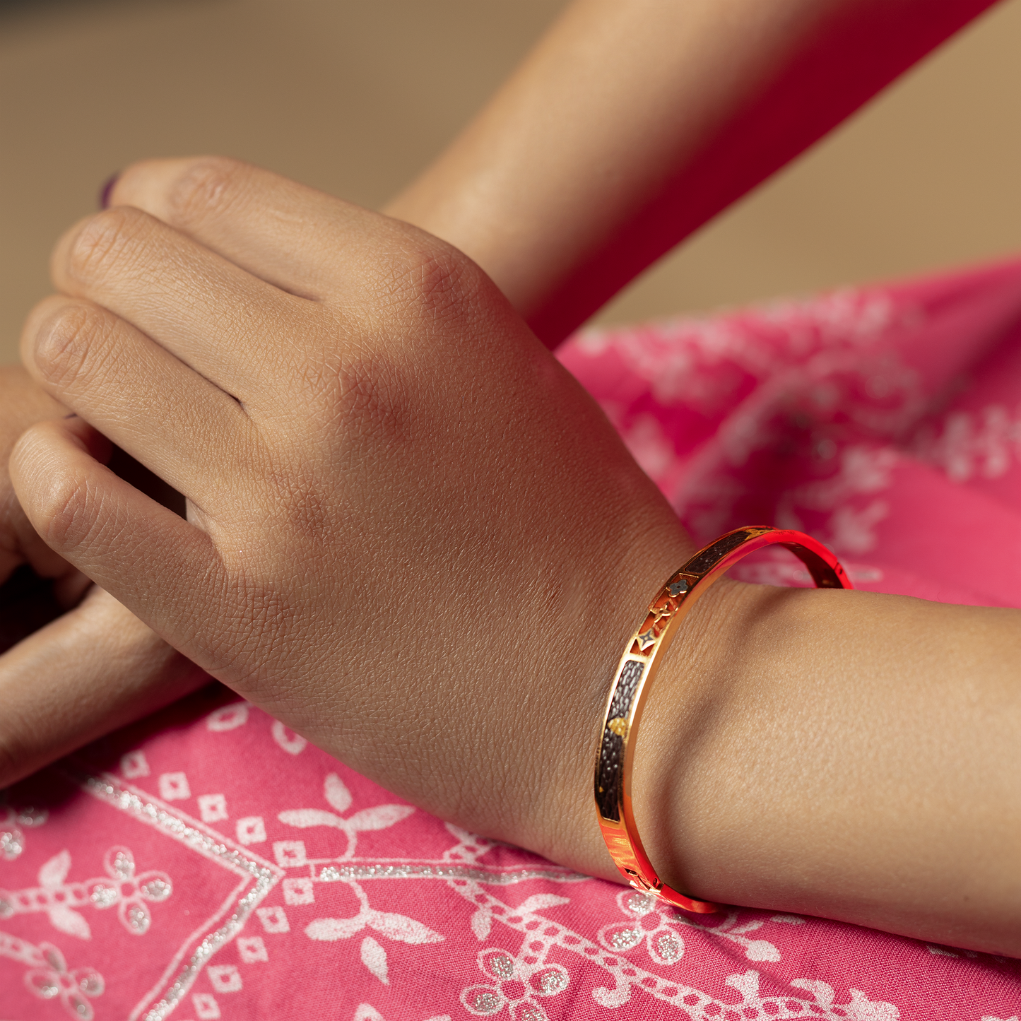 Khushy Jewellery Presents: Classy LV Golden Kada for Timeless Style